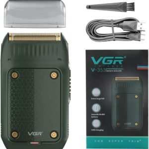 VGR V-353 Professional Ultra Thin Electric Shaver - Rechargeable Razor for Face Care, Beard Trimmer With Reciprocating Blade, USB Travel Shaver for Men - Green
