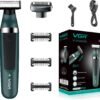 VGR Premium Cordless Rechargeable IPX5 Fully Waterproof Dual Sided OneBlade Trimmer & Shaver 3 Trimming Combs for complete Beard Styling & Body Hair Trimming