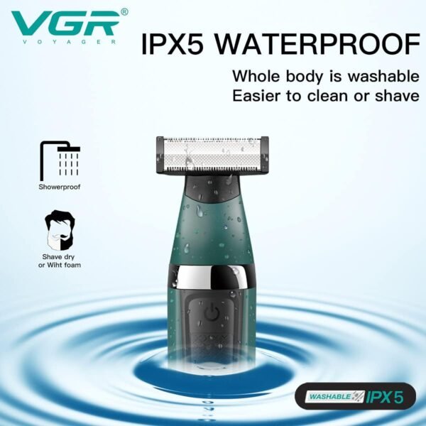 VGR Premium Cordless Rechargeable IPX5 Fully Waterproof Dual Sided OneBlade Trimmer & Shaver 3 Trimming Combs for complete Beard Styling & Body Hair Trimming