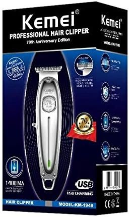 Kemei KM-1949 Professional Rechargeable Hair Clipper for Men (Silver)