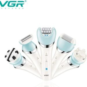 VGR V-703 Professional 5-in-1 Women Grooming Kit Shaver for Face, Legs, Underarms & Bikini area, Eyebrow trimmer, Ear & Nose Trimmer Facial Massager & Body Massager IPX 4 Fully washable