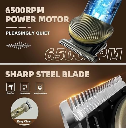 VGR V-106 Professional 6in1 Grooming Kit with LED Display Trimmer 180 min Runtime 16 Length Settings (Gold)