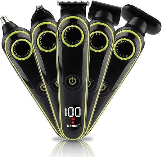 KEMEI KM-696 5 in 1 electric HAIR SHAVER full care grooming kit. Professional Body Ear Nose Hair, Men’s Beard Grooming Kit Mustache Trimmer, Cordless Electric Hair Clippers Haircut
