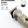 VGR V-962 Professional Pro Self Haircut Hair Clipper Beard trimmer Digital Display Blades USB Charging cable 4 Guide Combs for men 0mm Bald Head Clipper Runtime 200 mins 1200 mAh Li-ion Battery