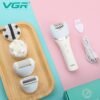 VGR V-703 Professional 5-in-1 Women Grooming Kit Shaver for Face, Legs, Underarms & Bikini area, Eyebrow trimmer, Ear & Nose Trimmer Facial Massager & Body Massager IPX 4 Fully washable
