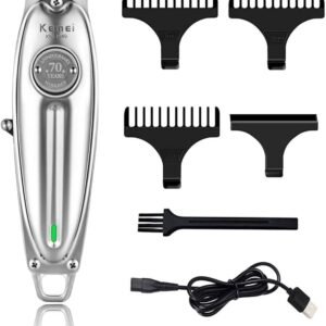 Kemei KM-1949 Professional Rechargeable Hair Clipper for Men (Silver)