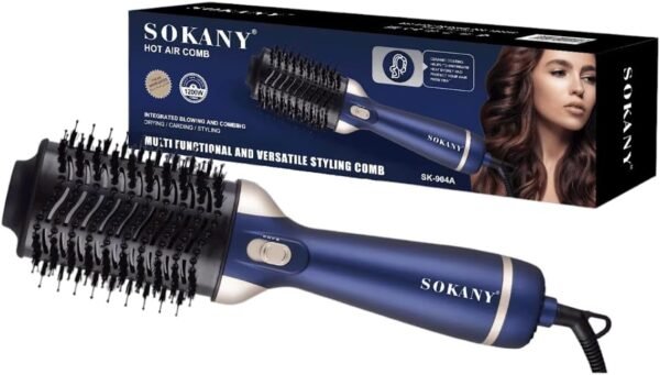 Sokany | Hair dryer Hot Air Comb | Multi Functional and Versatile Styling Comb | SK-904A | 1200W | Blue