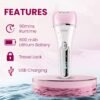 VGR V-733 Professional Ladies Grooming Kit,Epilator for women for full body grooming| 6 in 1 lady care set,LED Display,90min Runtime &600mAh Lithium Battery with IPX 7 Waterproof (Pink)1 Year Warranty
