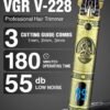 VGR V-228 Professional Hair Clipper with LED display Runtime: 180 min Trimmer for Men