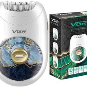 Vgr V-706 Cordless Professional Women Epilator With 18 Tweezers For Face, Legs, Underarms & Bikini Area With 70 Minutes Runtime 700Mah Li-Ion Battery Fast Charge (White, Green)1 Year Warranty