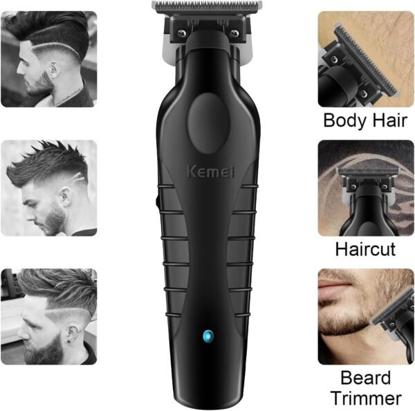 KEMEI 2299 Trimmer Professional Cordless Hair Clipper for Men Electric Beard Trimmers Barber Hair Cuttings Kit, Zero Gapped T Blade Trimmers for Men, KM-2299