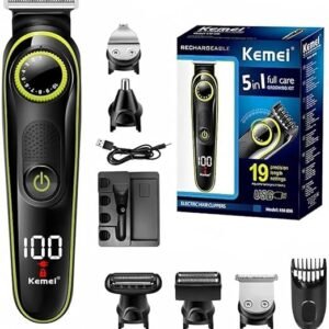 KEMEI KM-696 5 in 1 electric HAIR SHAVER full care grooming kit. Professional Body Ear Nose Hair, Men’s Beard Grooming Kit Mustache Trimmer, Cordless Electric Hair Clippers Haircut