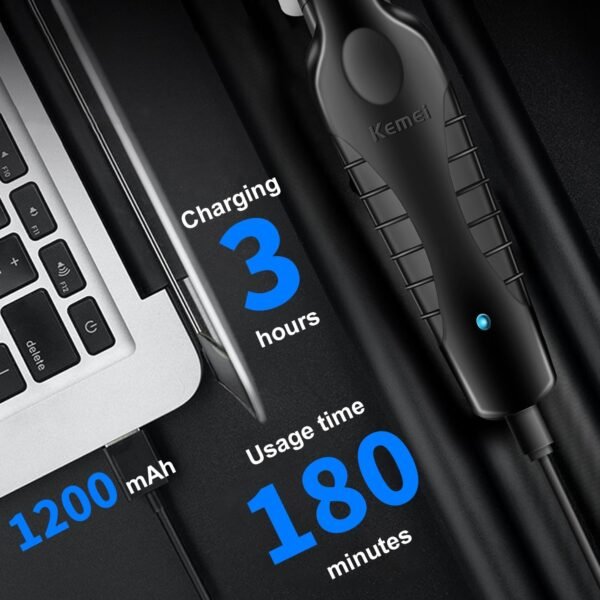 KEMEI 2299 Trimmer Professional Cordless Hair Clipper for Men Electric Beard Trimmers Barber Hair Cuttings Kit, Zero Gapped T Blade Trimmers for Men, KM-2299