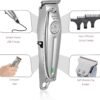 Kemei KM-1949 Professional Rechargeable Hair Clipper for Men (Silver)