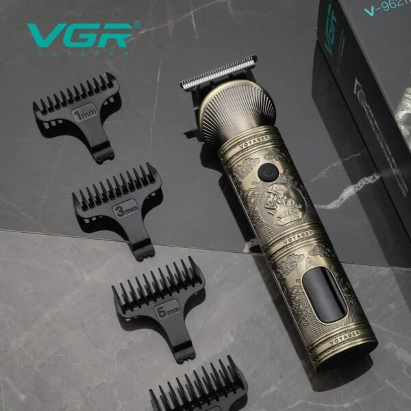 VGR V-962 Professional Pro Self Haircut Hair Clipper Beard trimmer Digital Display Blades USB Charging cable 4 Guide Combs for men 0mm Bald Head Clipper Runtime 200 mins 1200 mAh Li-ion Battery