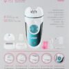 VGR V-700 Cordless Professional 4-in-1 Women Epilator & Shaver for Face, Legs, Underarms & Bikini area with Callus Remover for Wet & Dry use 50 minutes Runtime 2X500 mAH Li-ion Battery Fast Charge