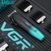 Vgr V-003 Ultra Premium Professional 9000 Rpm 2 Speed Hair Clipper Set Metal Housing Ceramic & Powder Metallurgic Blade Digital Display 2500 Battery 4 Adjustable Taper Lever 6 Guide Comb (Green)
