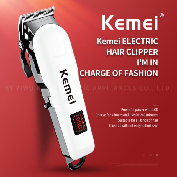 Kemei Km-809A Pet Clipper Dog Cat Grooming Kit - Professional Rechargeable Cordless Dog Clippers for Thick Coats, Small, Large Dogs, Quite Pet Grooming Shaver with Scissor
