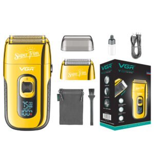 Figur 332 Professional USB Rechargeable Cordless Shaver Wet and Dry Shaver (Gold)