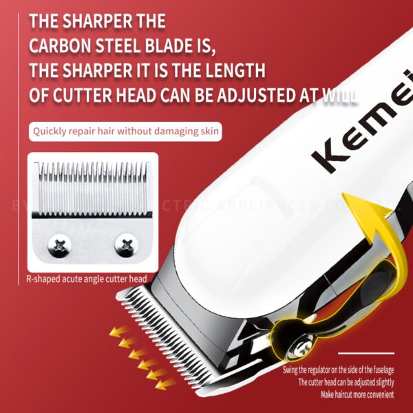 Kemei Km-809A Pet Clipper Dog Cat Grooming Kit - Professional Rechargeable Cordless Dog Clippers for Thick Coats, Small, Large Dogs, Quite Pet Grooming Shaver with Scissor