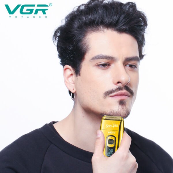 Figur 332 Professional USB Rechargeable Cordless Shaver Wet and Dry Shaver (Gold)
