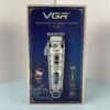 VGR Premium Metal Housing Hair Clipper LED Display, powder metallurgic Blade 5500-7000 RPM 4 Speed motor auto testing button USB charging 4 adjustable Taper Lever 8 Guide combs Runtime 250 min, V-005